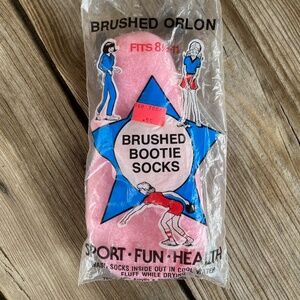 VTG 1970s Womens Pink Ankle Bootie Socks Orlon NIP Sz L 8.5-11